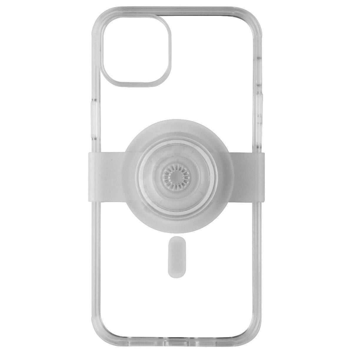 Back. PopSockets - Case for MagSafe with Grip and Slide for iPhone 14 Plus - Clear - Clear.