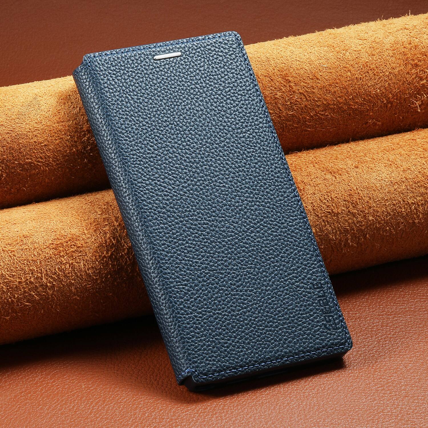 Alt View 2. Dteck - Ultra-Thin Faux Leather Card Slot Case for Google Pixel 10 Pro XL,Wireless Charging,Flip Card Pocket Phone Cover - Blue.