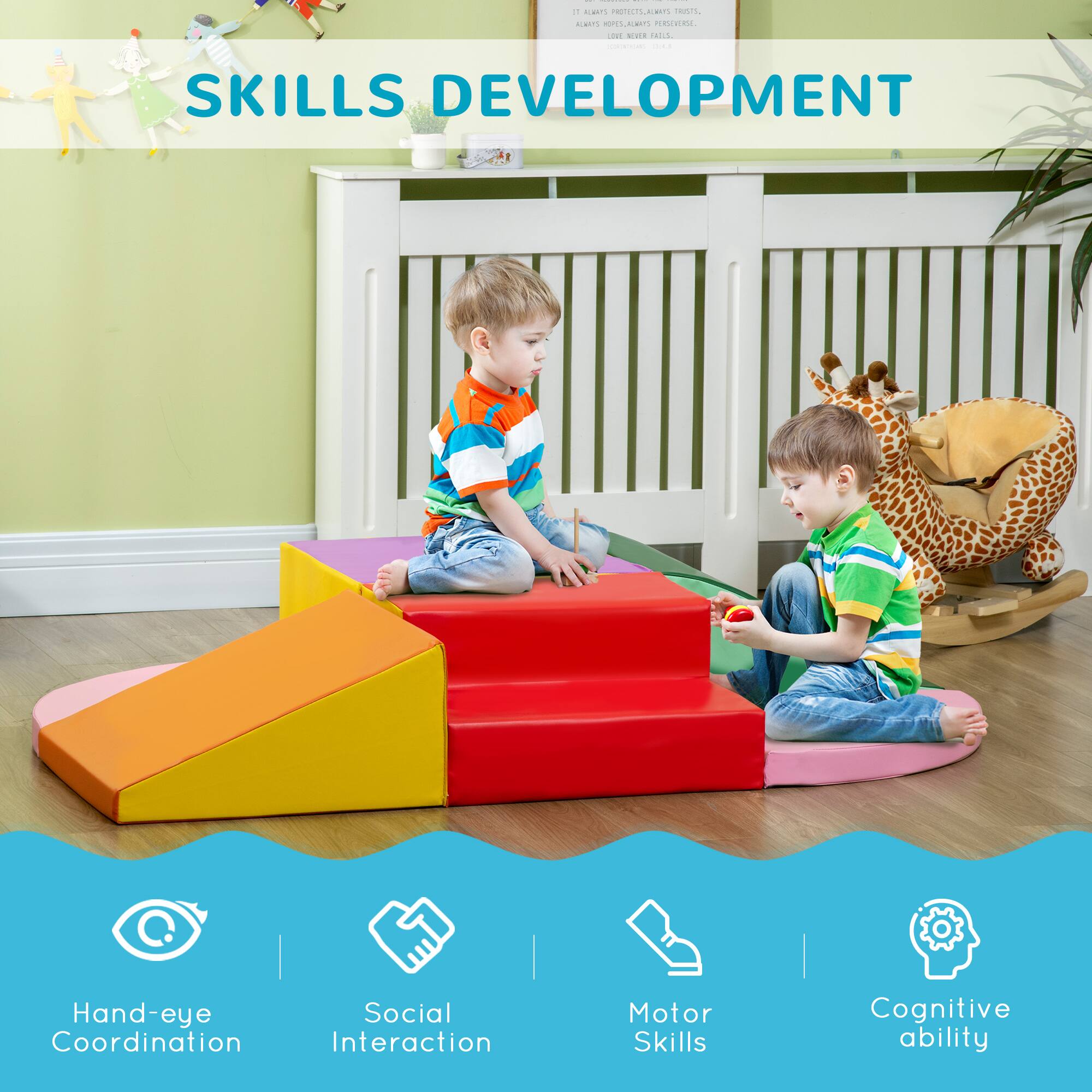 SKILLS DEVELOPMENT

- Hand-eye Coordination
- Social Interaction
- Motor Skills
- Cognitive ability