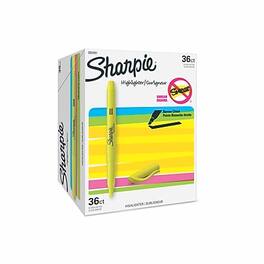 Sharpie - Stick Highlighter, Chisel Tip, 36/Pack - Yellow