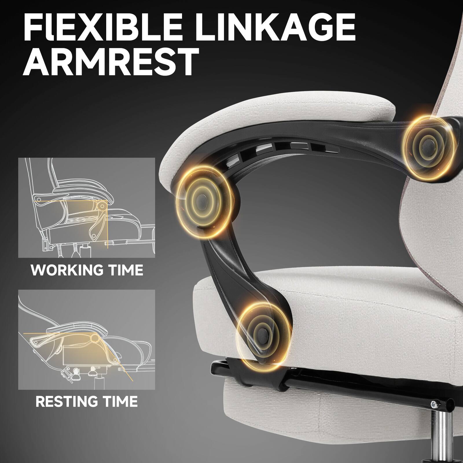 FLEXIBLE LINKAGE ARMREST

WORKING TIME

RESTING TIME