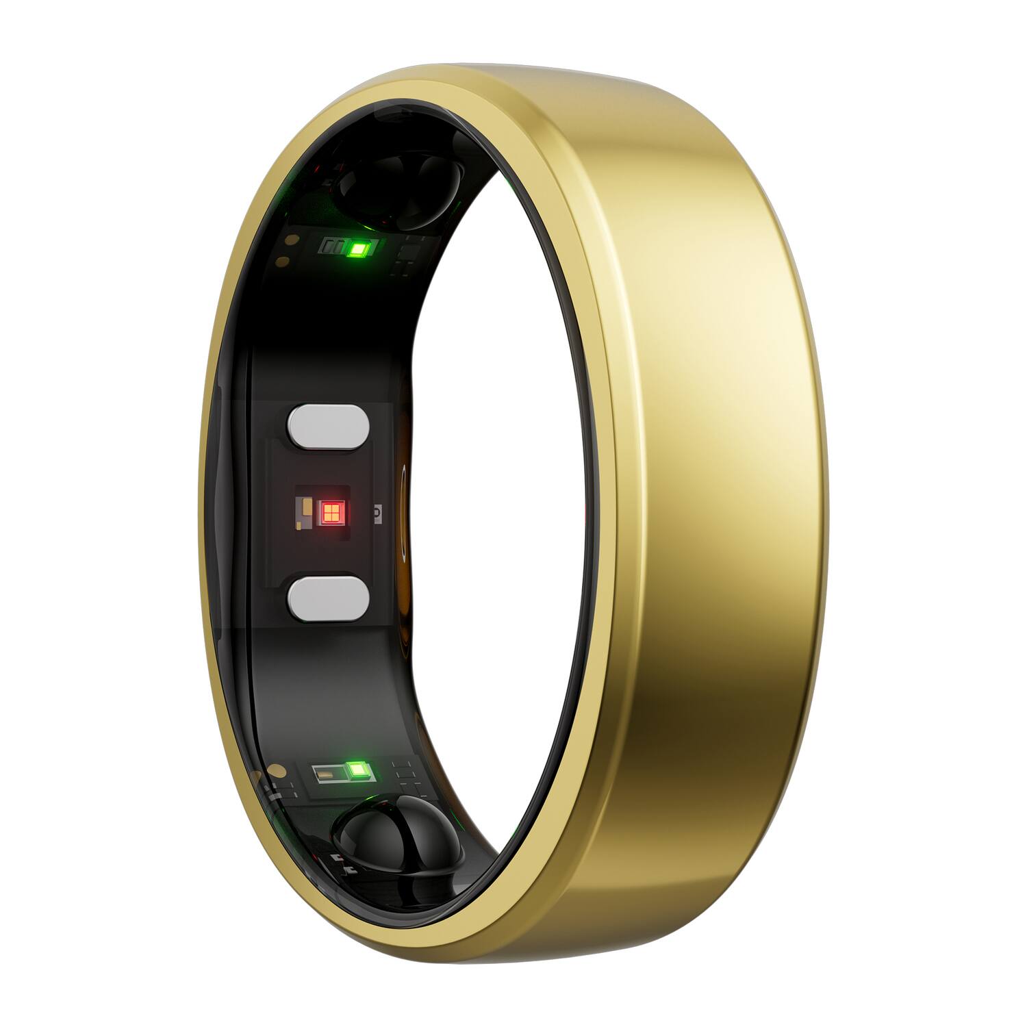 Left. RINGCONN - Gen 2 Ultra-Thin Smart Ring, Sleep Apnea Monitoring, Health Tracking, Size 9 - Royal Gold.