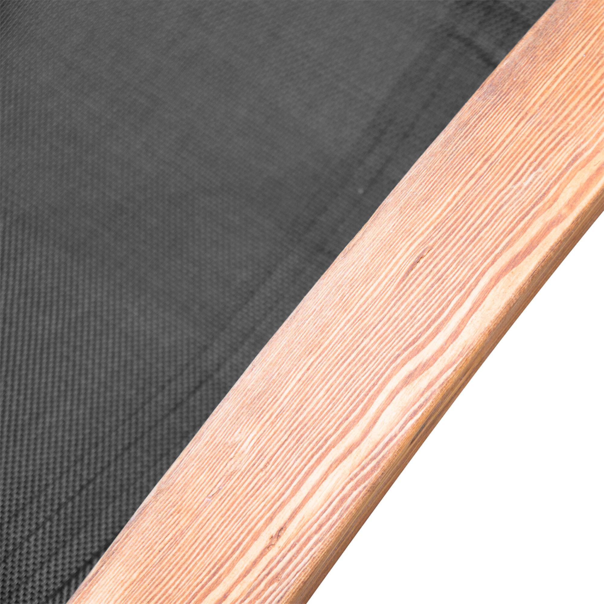 Alt View 8. Outsunny - Outdoor Chaise Wood Lounge Chair with Pillow, Armrests, Breathable Sling Mesh and Comfortable Curved Design - Black.