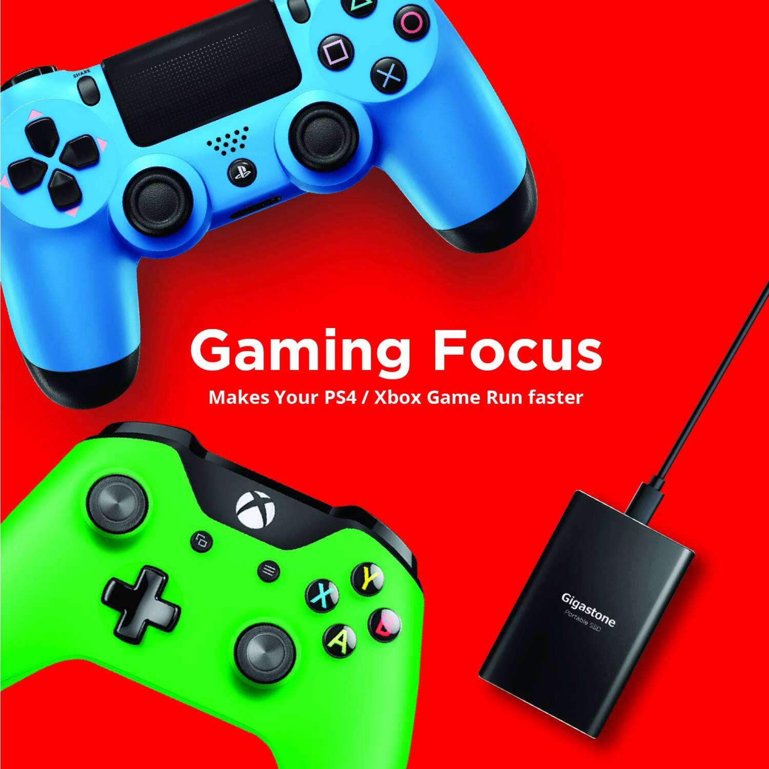 Gaming Focus  
Makes Your PS4 / Xbox Game Run faster  

Gigastone  
Portable SSD