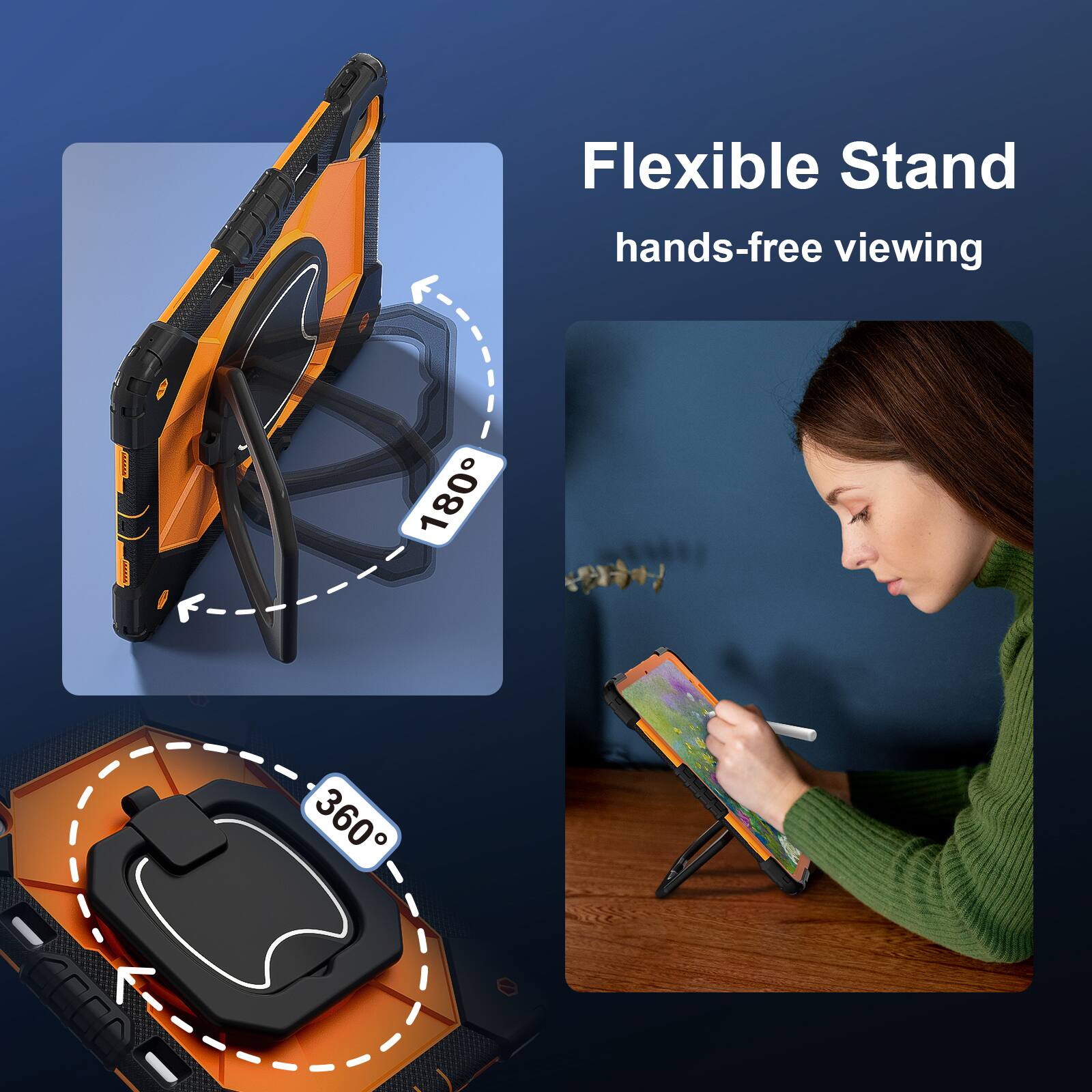 Flexible Stand  
hands-free viewing  
180°  
360°