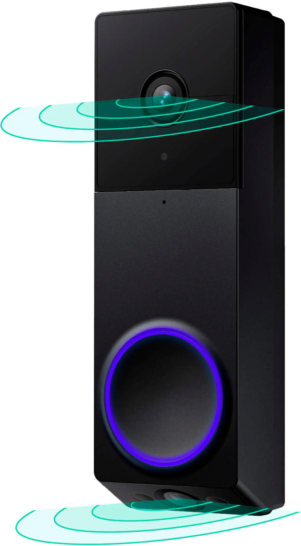 Angle. Wyze - Duo Cam Video Doorbell, 2 Cameras,  Wired/Battery Operated, 2k Security Camera, 2-Way Audio, Chime Included - Black.