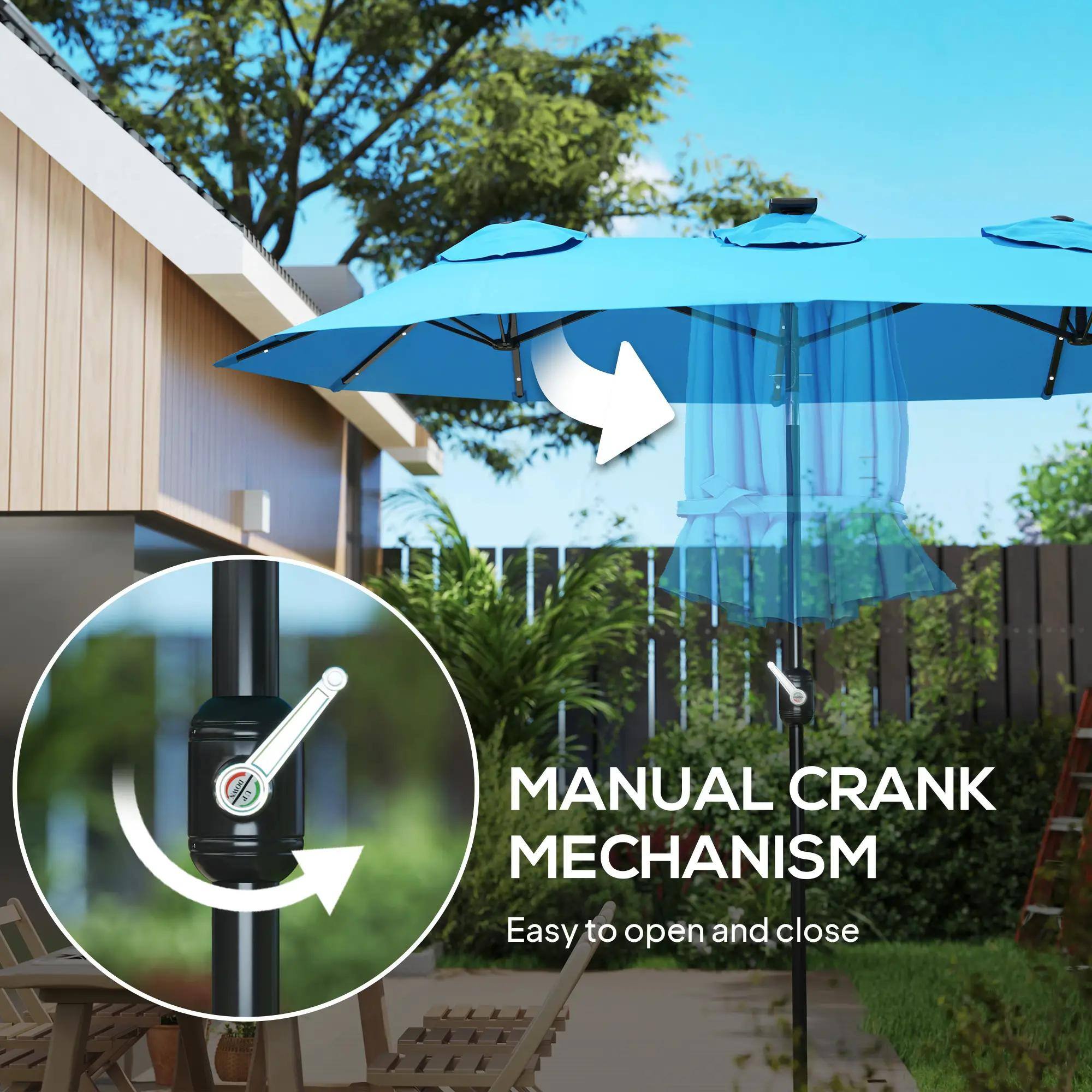 MANUAL CRANK MECHANISM  
Easy to open and close