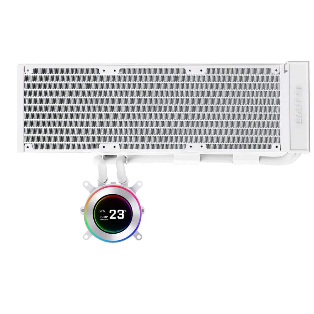 Lian Li - Hydroshift II 360 Liquid CPU Cooler - 2.1" IPS LCD Screen LGA 1851/1700, AMD AM5/AM4 - White