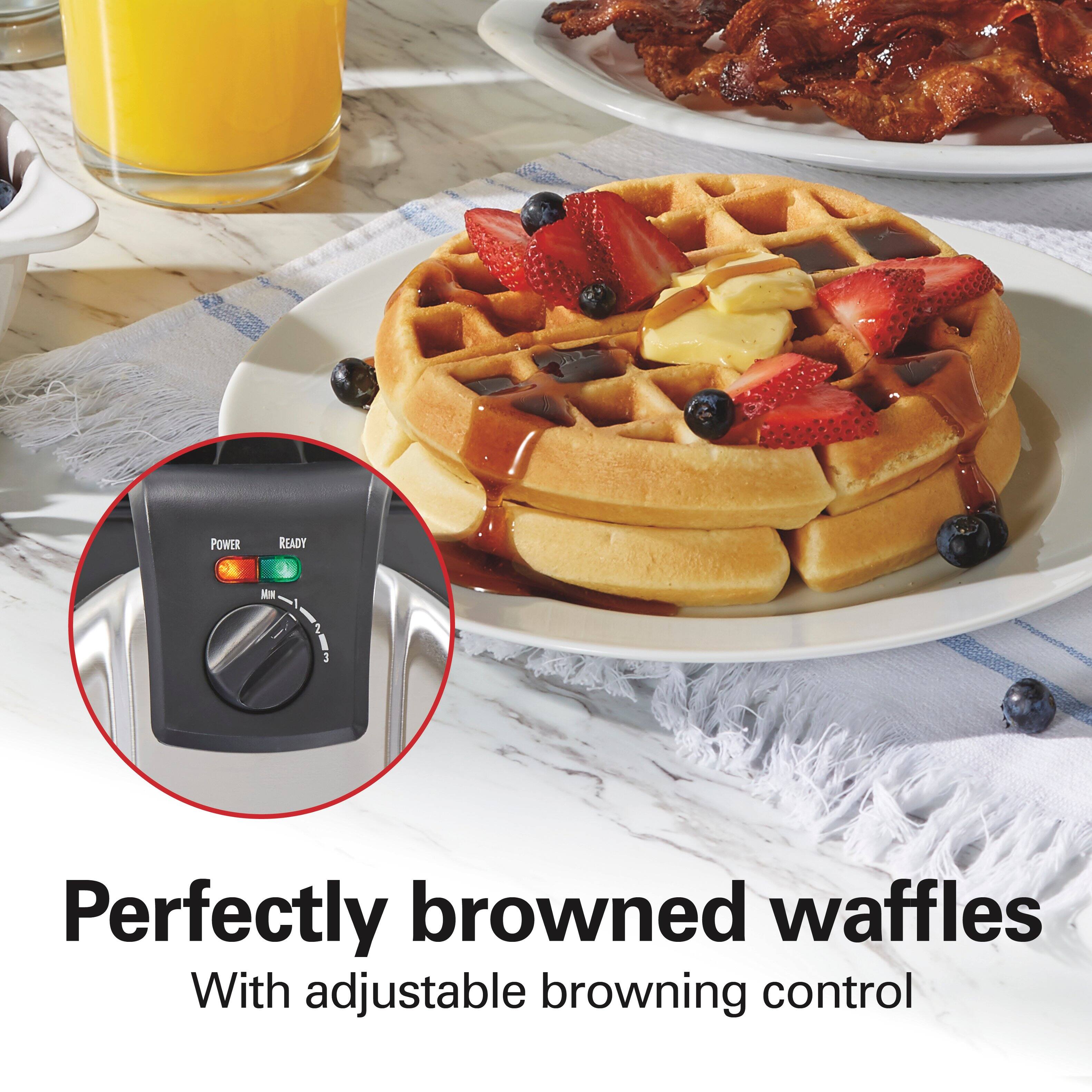 Perfectly browned waffles  
With adjustable browning control