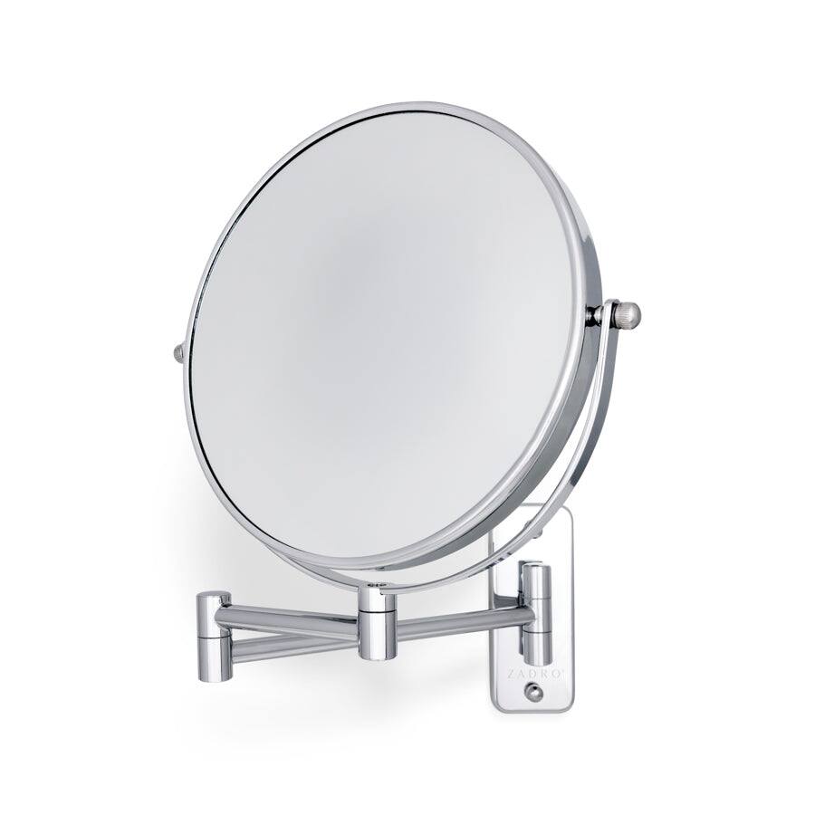 Zadro - Wall Mounted Makeup Mirror with 8X/1X Magnifications & Extendable Arm - Chrome
