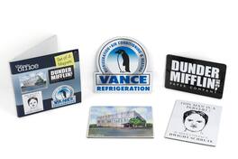 Just Funky - The Office Fridge Magnet Set - 4pcs Cool 4x3 Inches Flat Refrigerator Magnets - Black