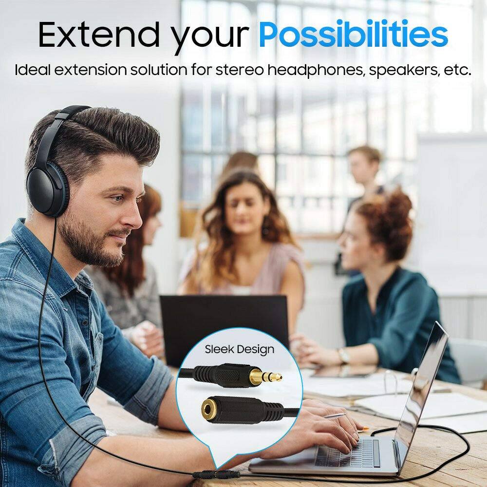Extend your Possibilities  
Ideal extension solution for stereo headphones, speakers, etc.  
Sleek Design