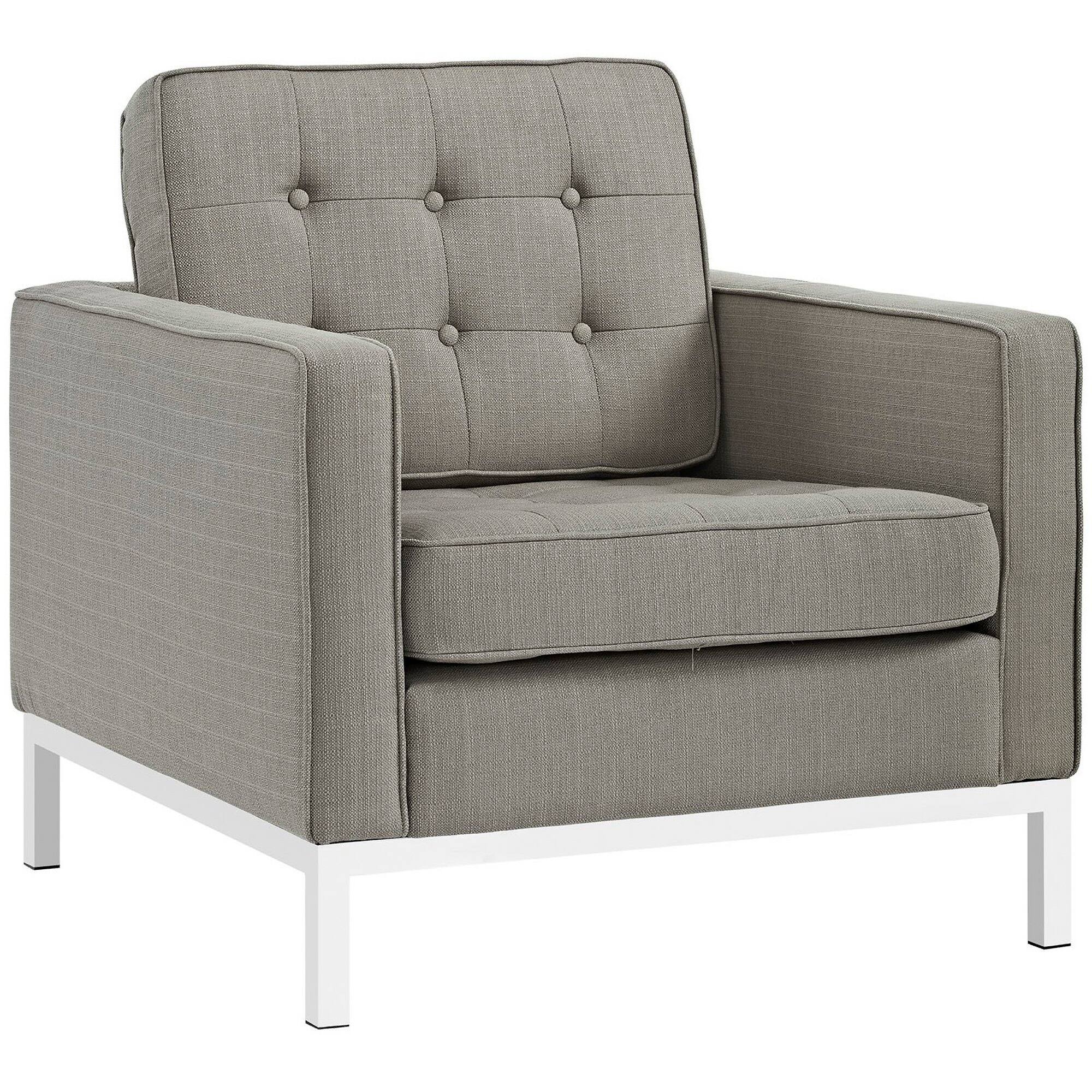 Angle. Modway - Loft Upholstered Fabric Armchair by Modway - Granite.