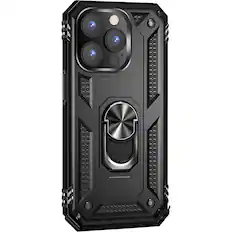 Angle. SaharaCase - Military Kickstand Series Case for Apple iPhone 14 Pro - Black.
