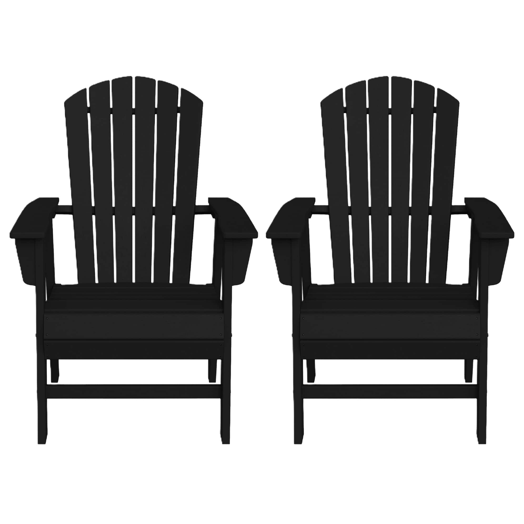 WestinTrends - Dylan HDPE Seashell Upright Adirondack Chair (Set of 2) - Black price history on PriceWatchPro