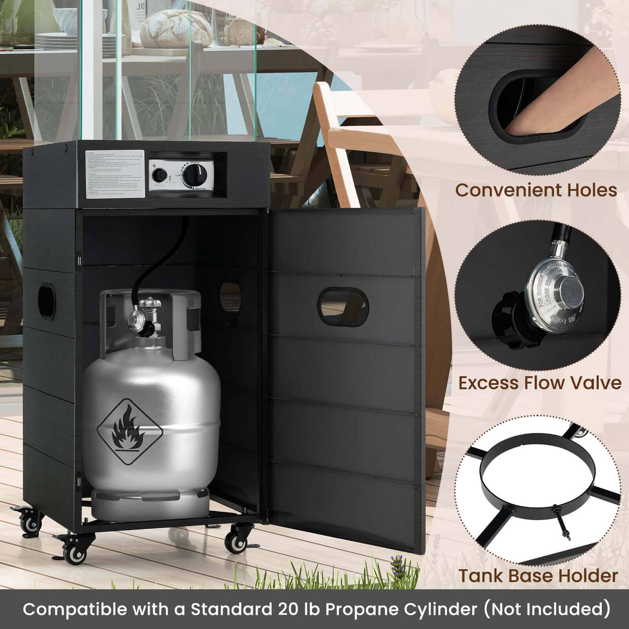 JC Convenient Holes BUTDOCe a FOR 1 Excess Flow Valve Tank Base Holder Compatible with a Standard 20 lb Propane Cylinder (Not Included)