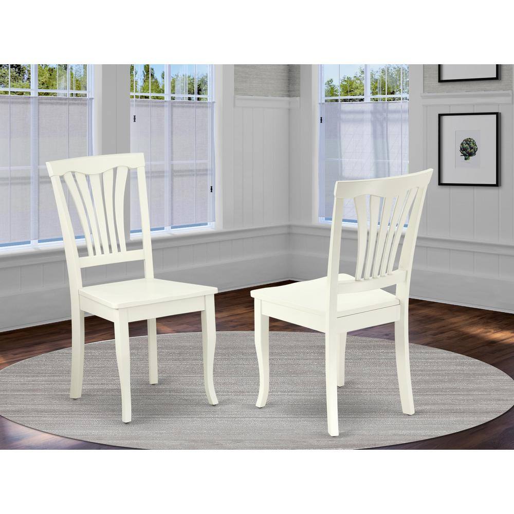 Angle. East West Furniture - Dining Chair Linen White - Brown.