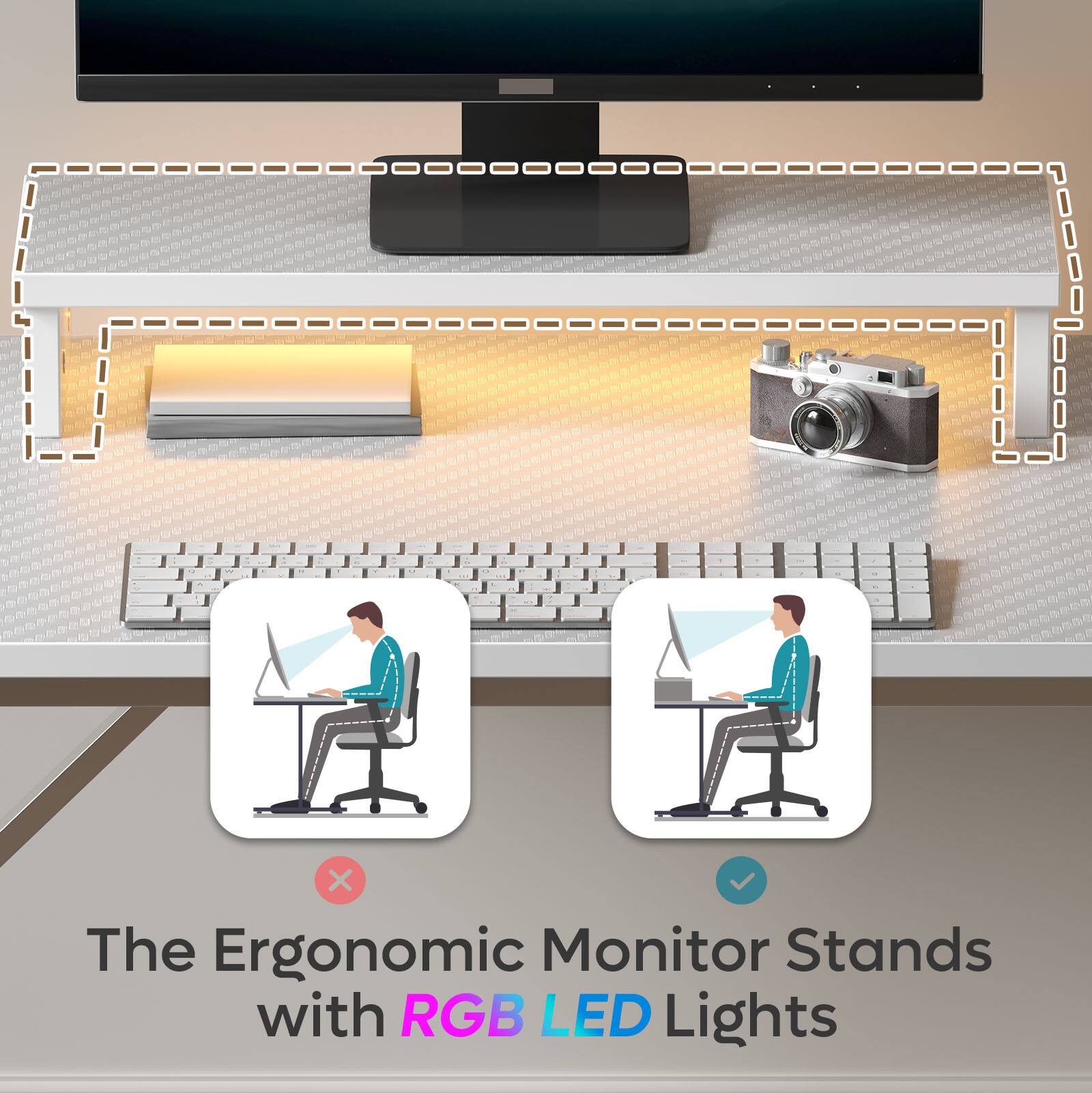 The Ergonomic Monitor Stands with RGB LED Lights