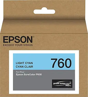 EPSON
EXCEED YOUR VISION
LIGHT CYAN
CYAN CLAIR
For/Pour:
Epson SureColor P600
760
EPSON ULTRACHROME HD