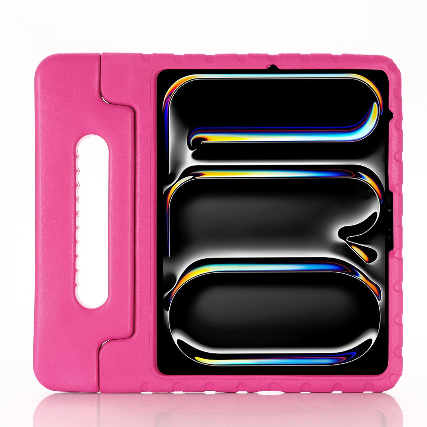 Angle. UUCOVER - Kid-Friendly Case for Apple iPad Air 13-inch M4 M3 M2 2026/25025/2024 Tablet Protective Cover with Handle and Kickstand - Rose.