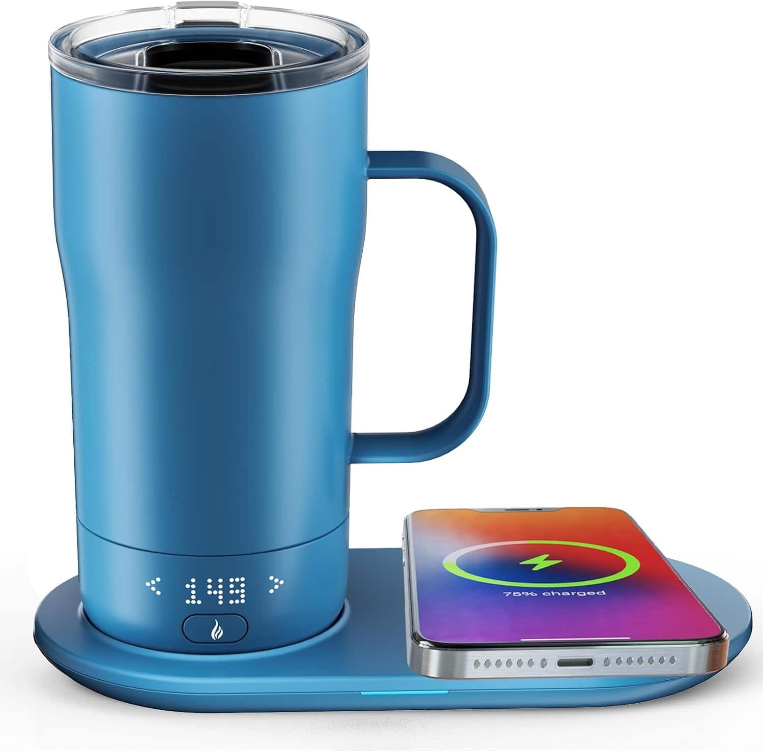 Schertz - Smart Coffee Mug – 18oz, App Control, Wireless Charger, Blue - Lake Blue