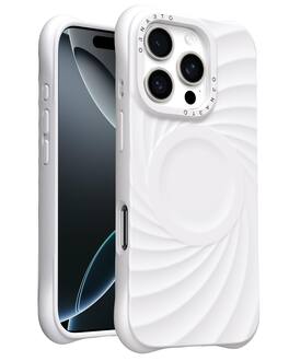 Ornarto - Vortuxe for Liquid Silicone iPhone 16 Pro Case 6.3", Drop Protection, Compatible with MagSafe - White