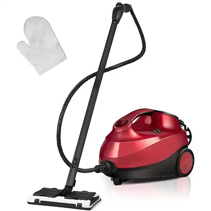 Front. SKONYON - 2000W Multipurpose Steam Cleaner with Handheld Unit - Red.