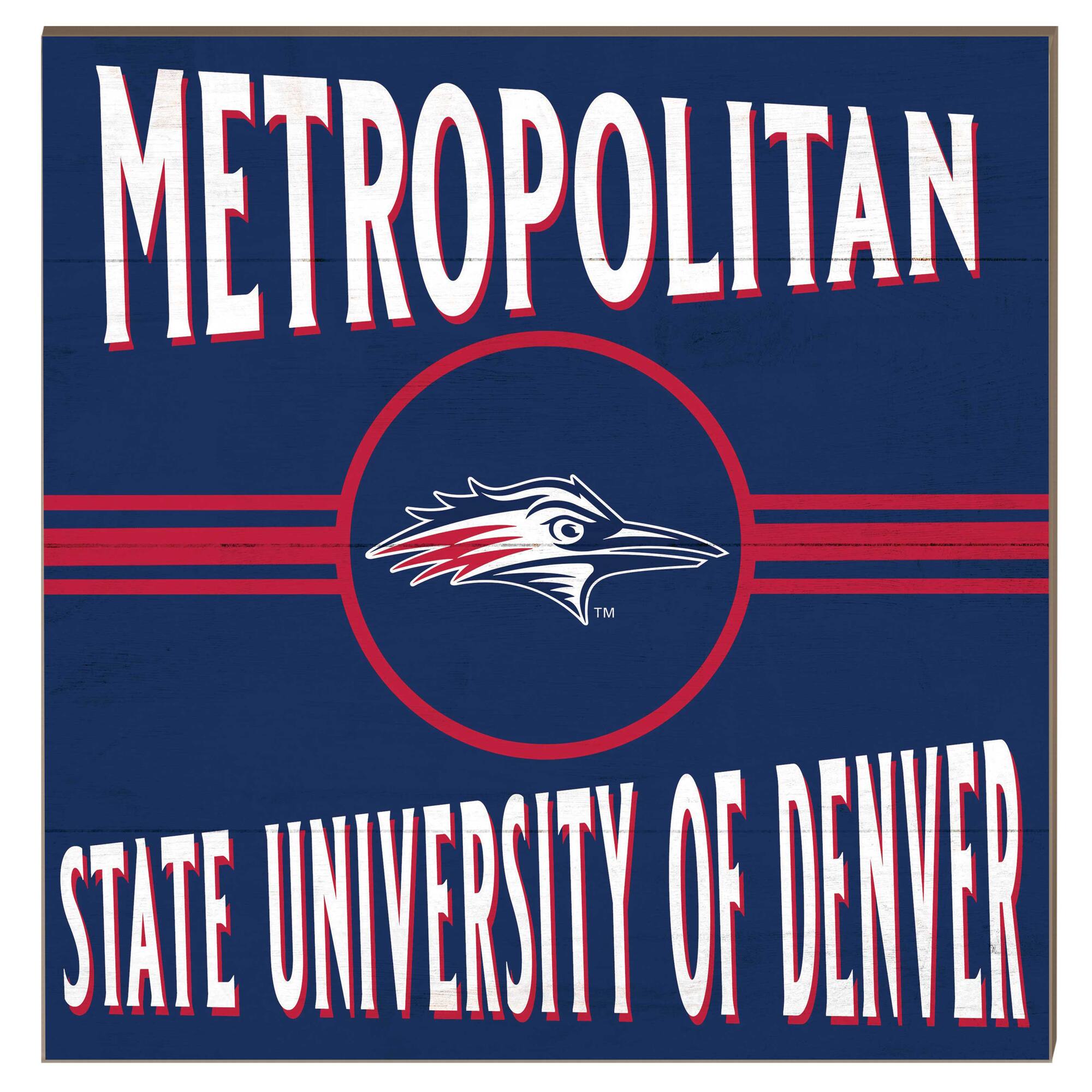 MSU Denver Roadrunners 10" x 10" Retro Team Sign