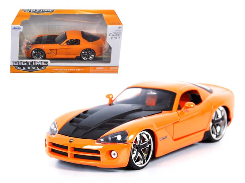 2008 Dodge Viper SRT10 1/24 Diecast Car Model by Jada - Orange