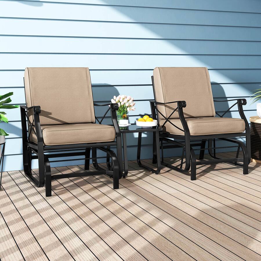 Costway 2 PCS Outdoor Glider Rocking Chair Patio Gliding Chair ...