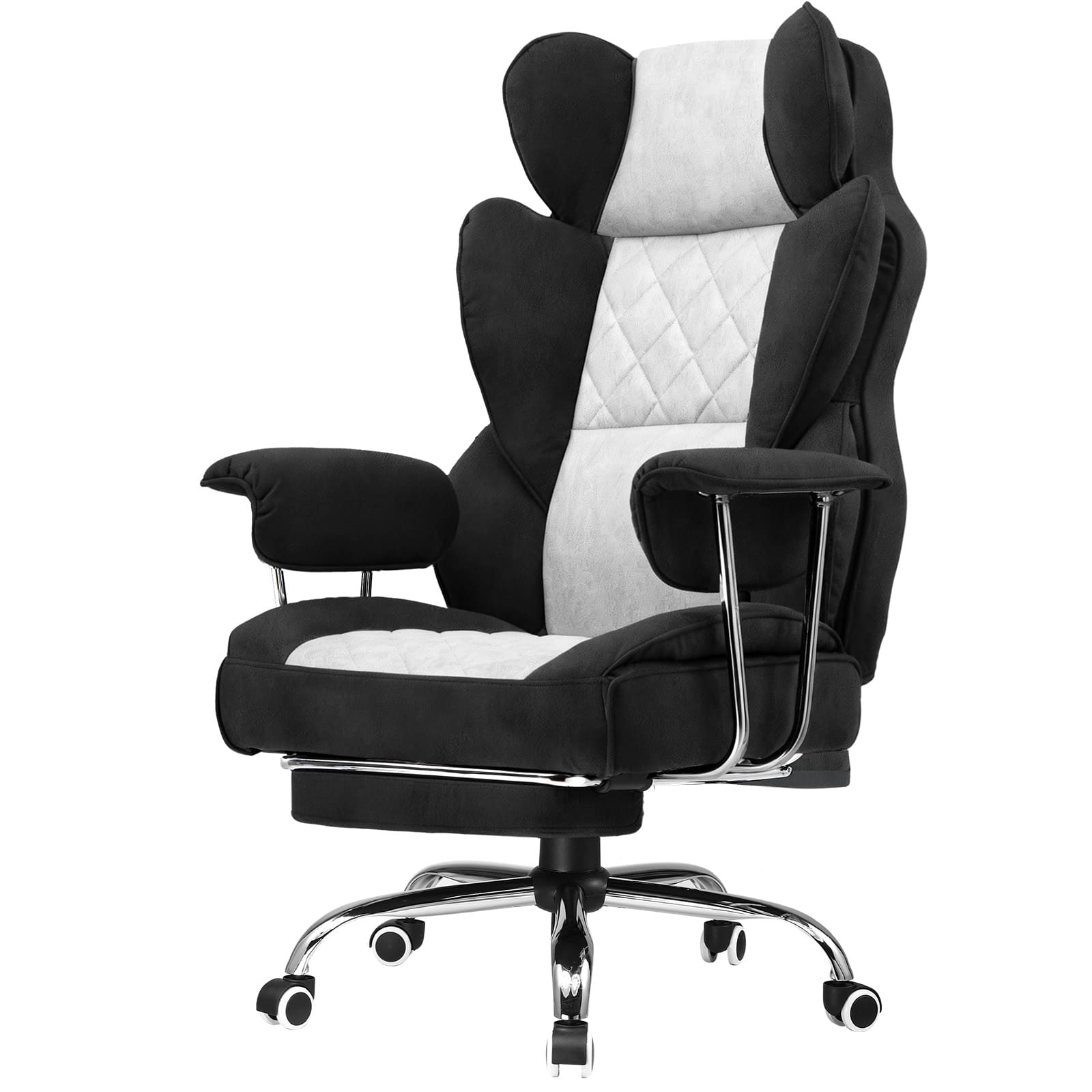 Front. GTPlayer - 400lbs Heavy Duty Gaming Chair Fabric Comfortable Ergonomic Computer Chair with Soft Armrests,Black & Gray - Black & Gray.