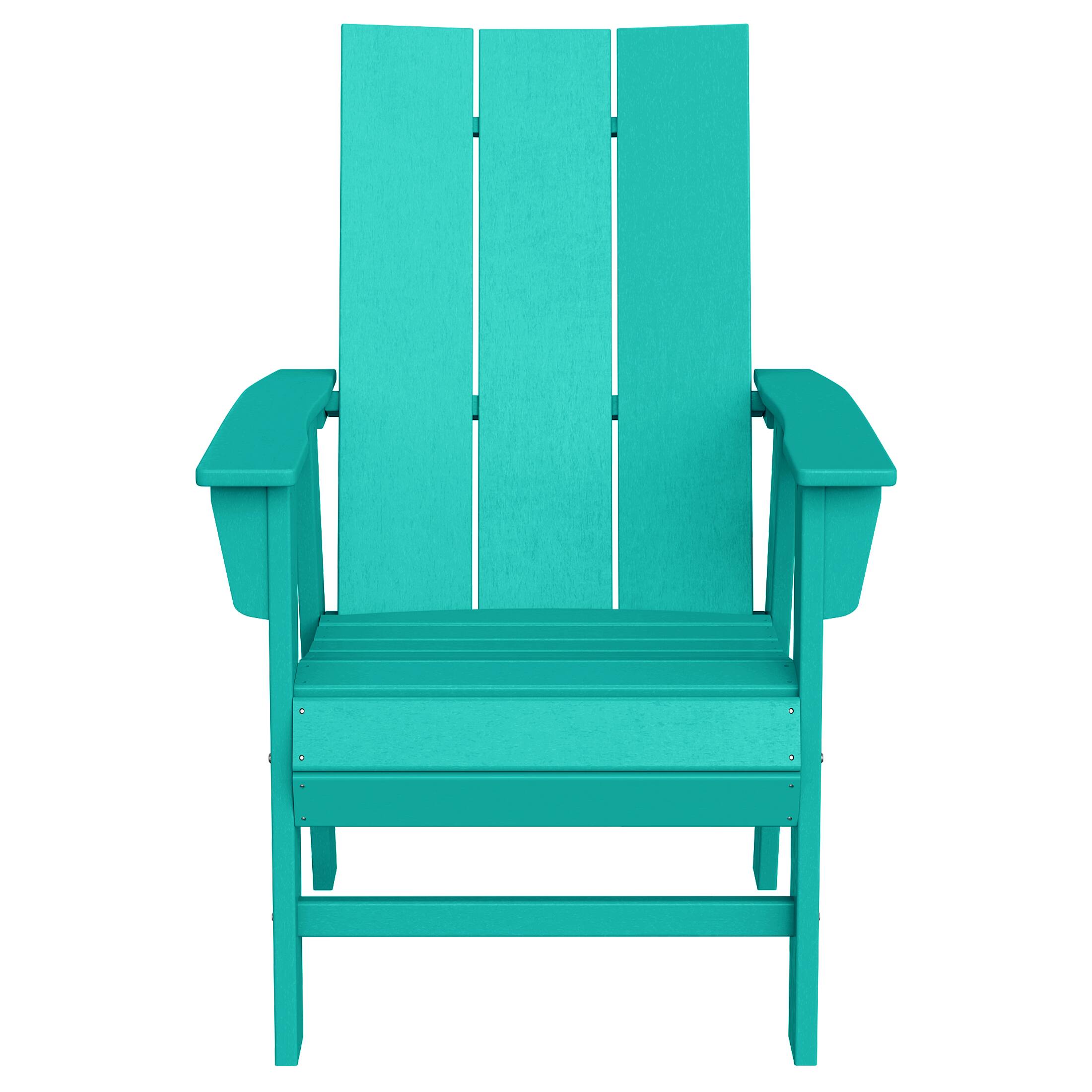 Left. WestinTrends - WestinTrends Ashore Outdoor Patio HDPE Plastic Modern Adirondack Dining Chairs (Set of 2) - Turquoise.