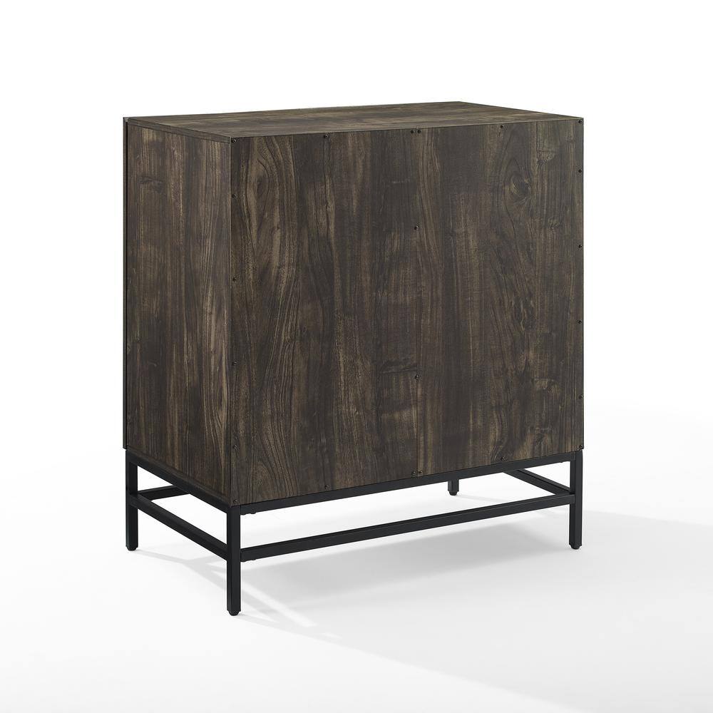 Back. Crosley Furniture - Jacobsen Bar Cabinet - Brown Ash.