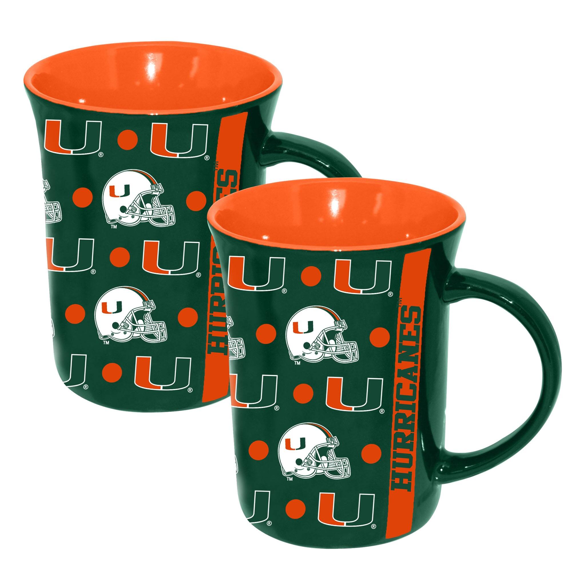 The Memory Company - Miami Hurricanes 2-Pack 15oz. Line Up Ceramic Mugs - Multicolor price history on PriceWatchPro