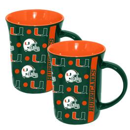 The Memory Company - Miami Hurricanes 2-Pack 15oz. Line Up Ceramic Mugs - Multicolor