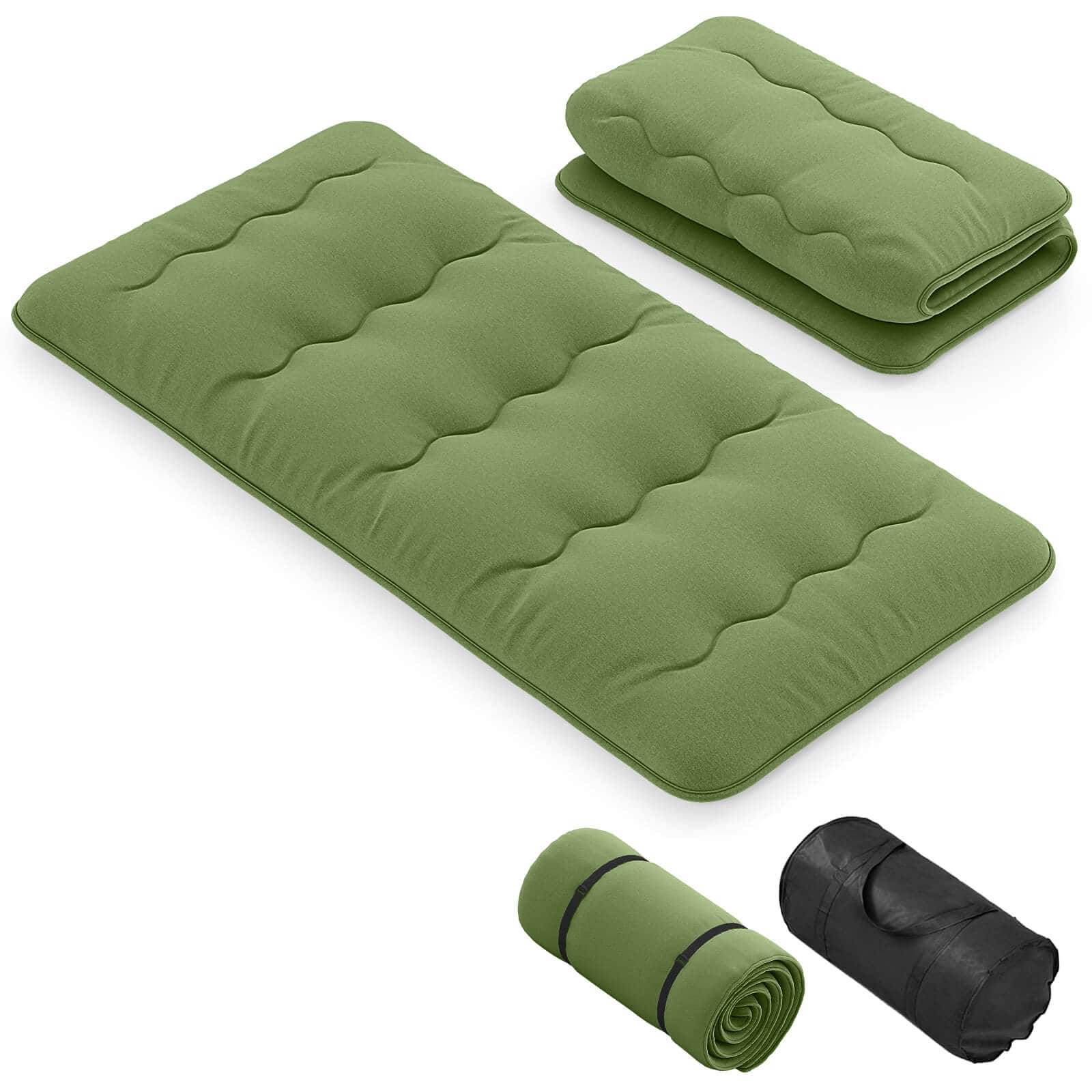Costway - Twin Futon Mattress Japanese Floor Sleeping Pad Washable Cover Carry Bag - Green
