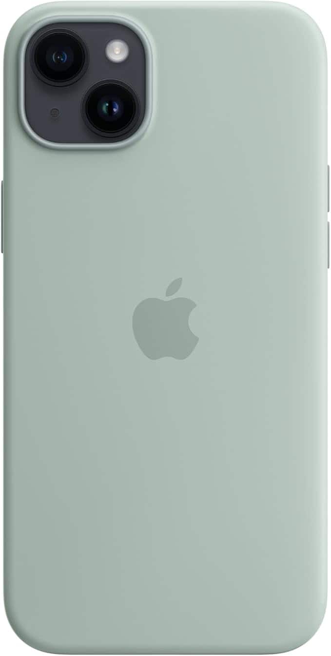 Front. Apple - Apple iPhone 14 Plus Silicone Case with MagSafe - Succulent - Succulent.