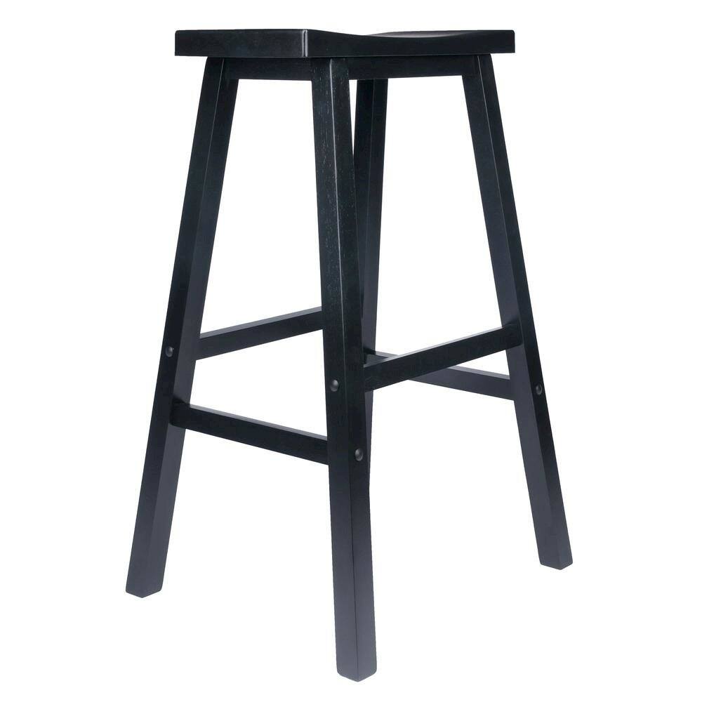 Angle. FurniFact - 29 Inch Bar Stool - Black.