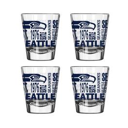 Logo Brands - Seattle Seahawks 4-Pack 2oz. Shot Glass Set - Multicolor