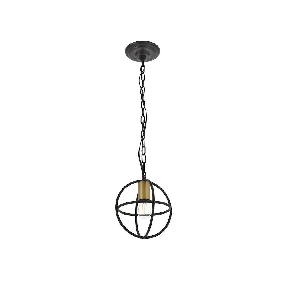 Alt View 8. Living District - Octavia 1 Light Brass And Dark Brown Pendant - Brass And Dark Brown.