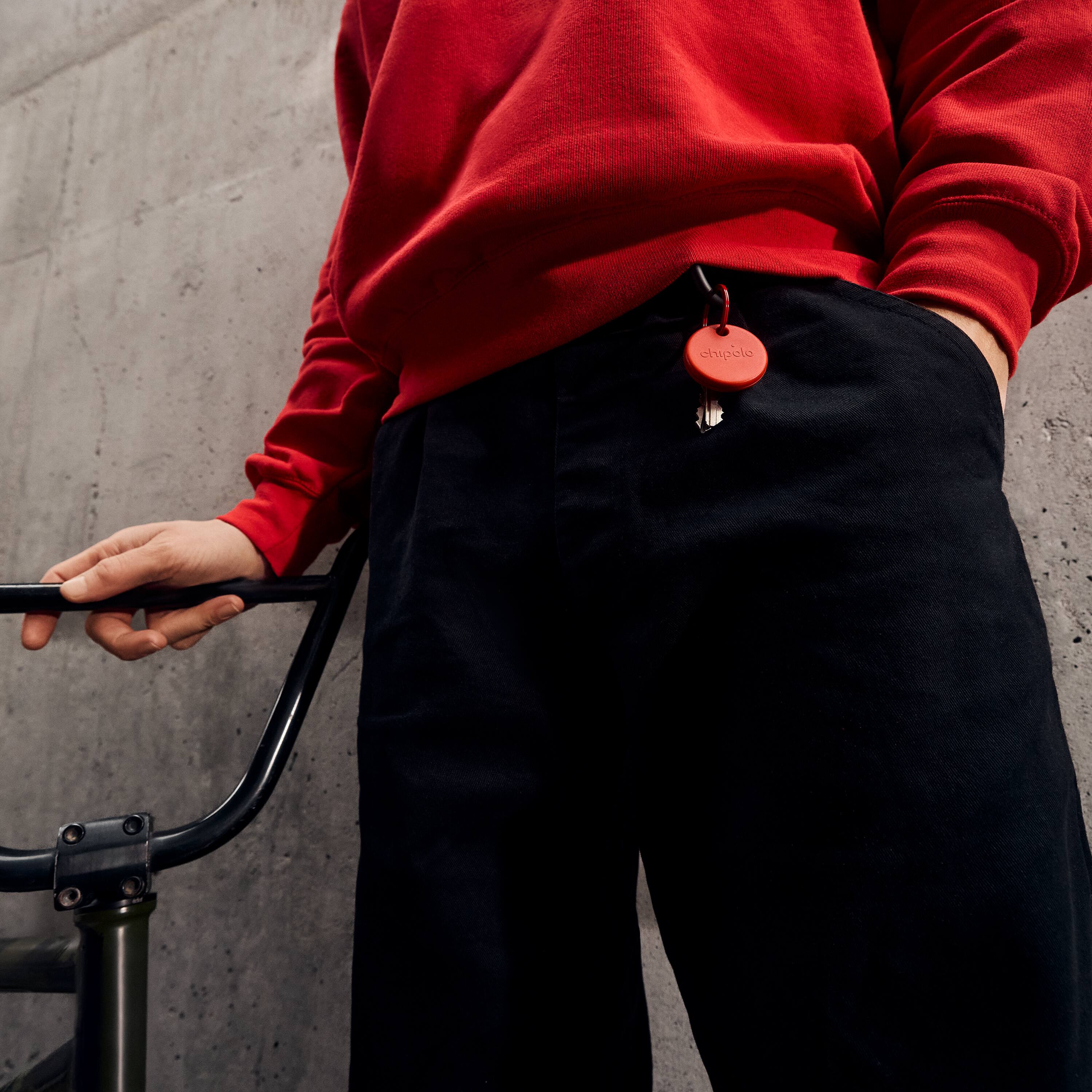 Alt View 2. Chipolo - POP Tracker Tag with Bluetooth, Call Your Phone, Out of Range Alert, Apple Find My & Android Find Hub Compatible - Red.