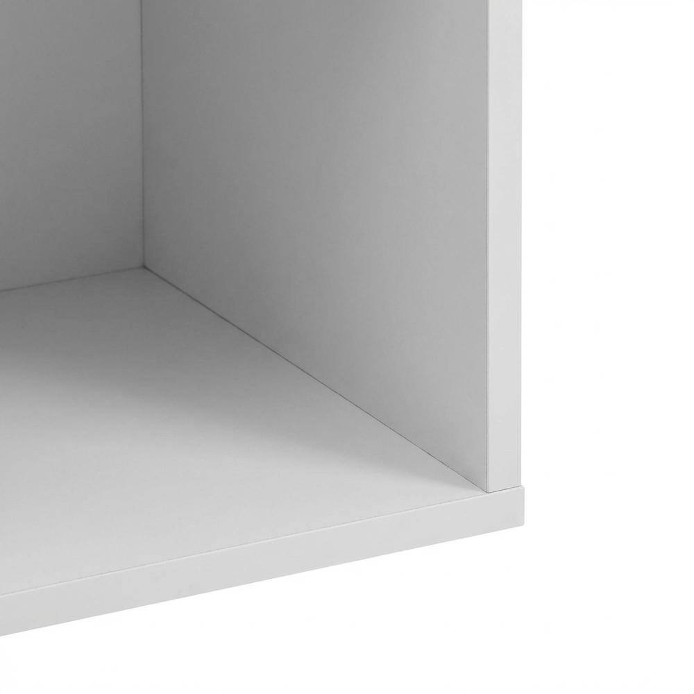 Alt View 2. FurniFact - Wooden bookcase in finish with spacious shelves for storage - White.