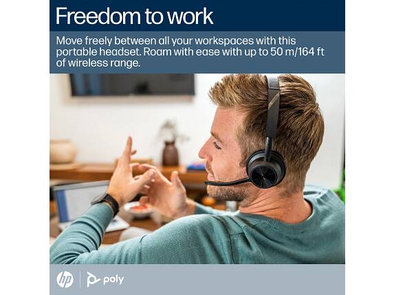 Freedom to work

Move freely between all your workspaces with this portable headset. Roam with ease with up to 50 m/164 ft of wireless range.

hp | poly
