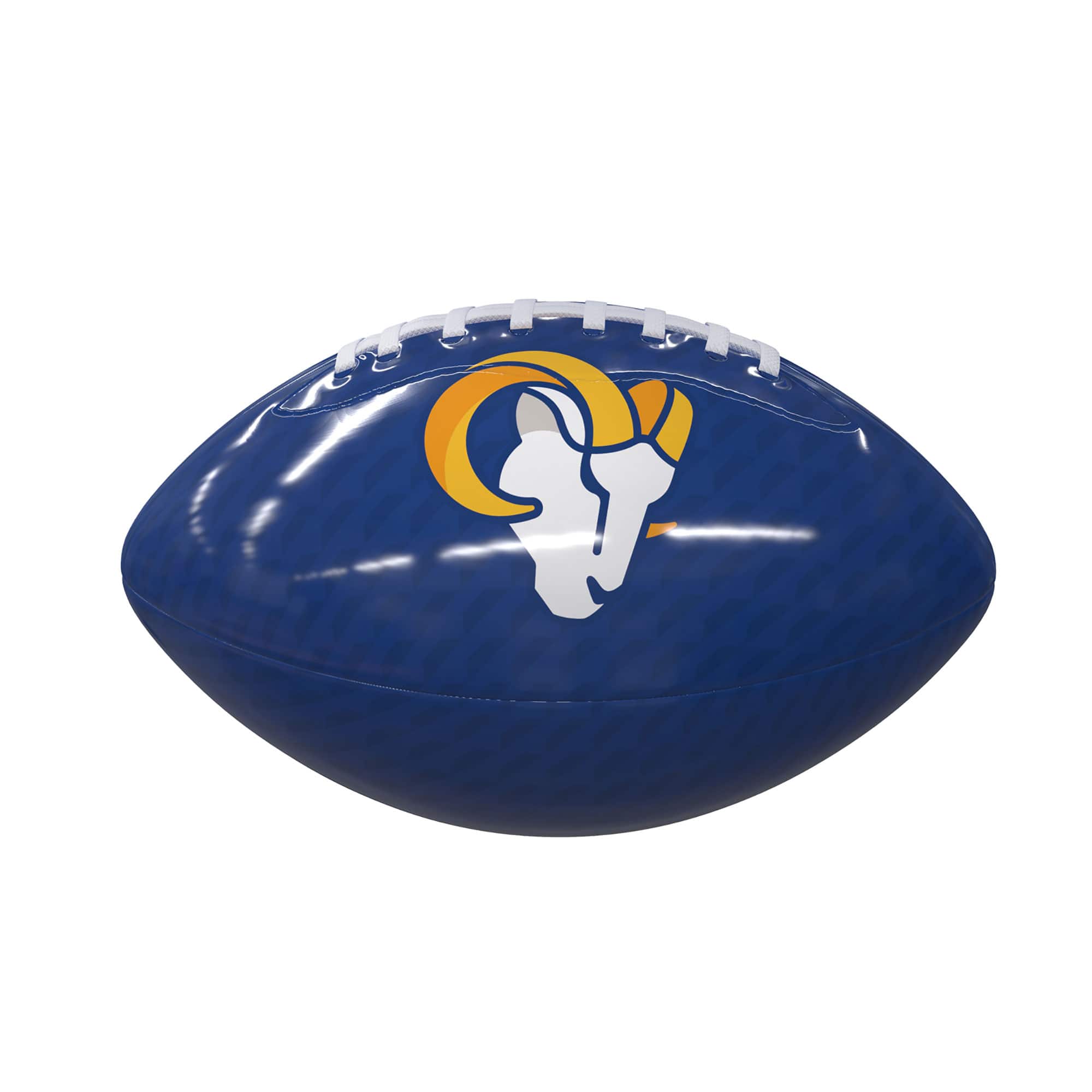 Front. Logo Brands - Los Angeles Rams Rubber Glossy Mini Football - Multicolor.