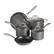 Angle. Tramontina - 8PC Hard Anodized Cookware Set - Gray.