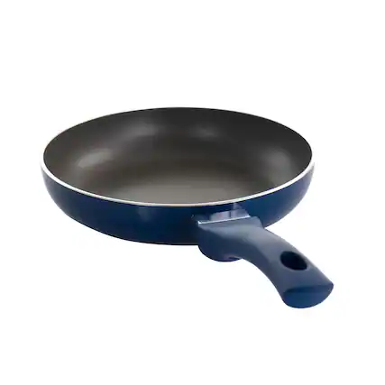 Front. Gibson - Gibson Home Charmont 9.5 Inch Nonstick Aluminum Frying Pan in Yale Blue - Blue.