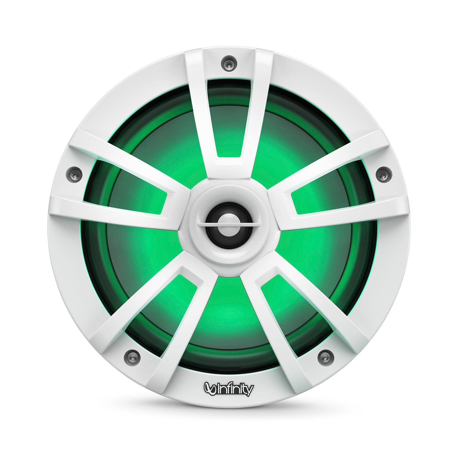 Alt View 2. Infinity - Infinity 822MLW Marine 8 Inch RGB LED Coaxial Speakers - White - Black/Gray.