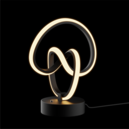 Infibrite - Abstract Art 12W LED Table Lamp 11 Inch, 3000K Warm Light, Touch Control, Integrated LED - White
