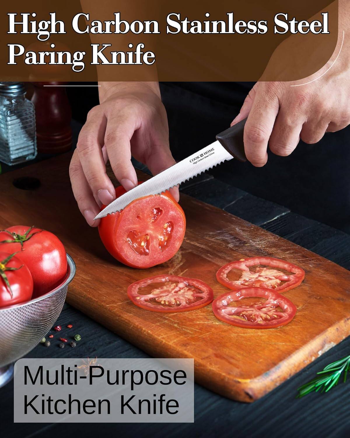 High Carbon Stainless Steel Paring Knife HOME - I COOK - carn Multi-Purpose Kitchen Knife
