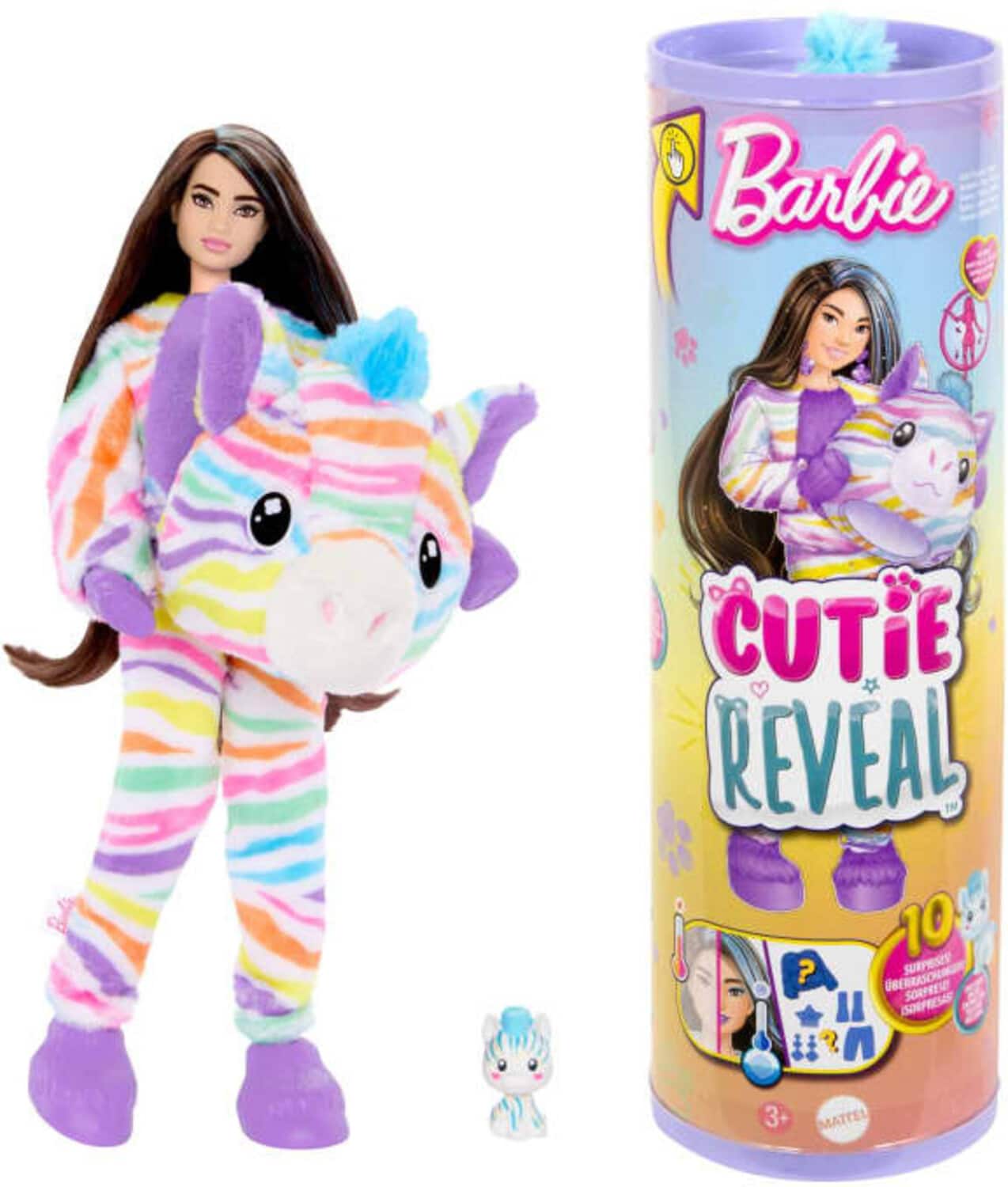 Mattel - Barbie Cutie Reveal Color Wow Series Barbie Zebra - COLLECTABLES - Multicolor